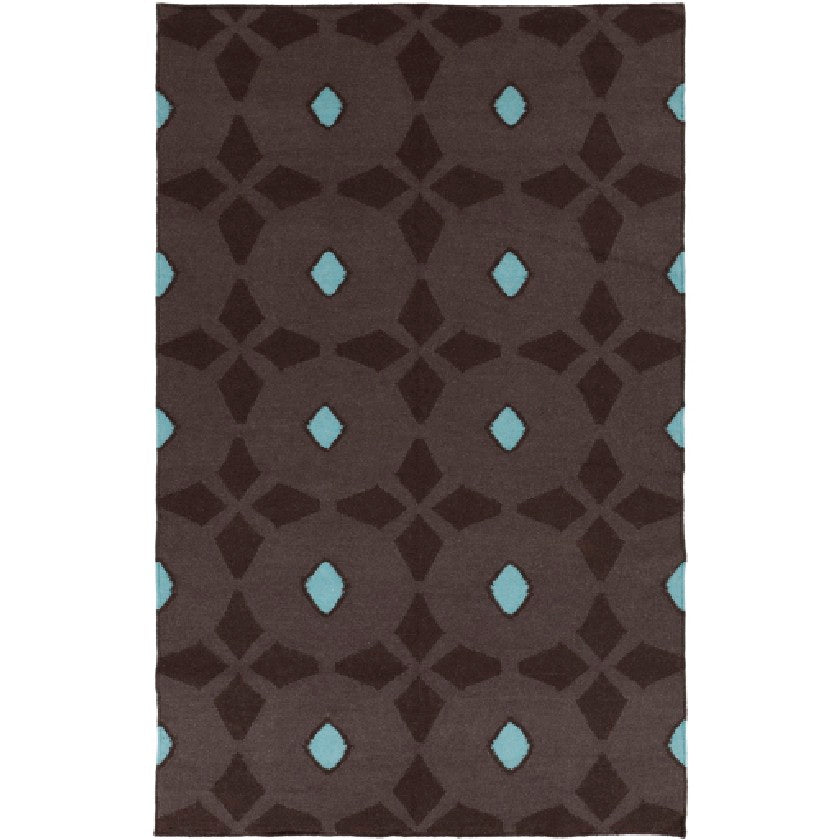 Enigma Modern Espresso/Blue Area Rug