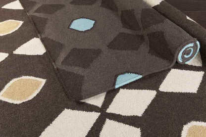 Enigma Modern Espresso/Blue Area Rug
