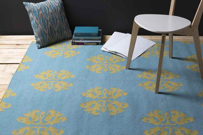 Emmonak Global Teal Area Rug