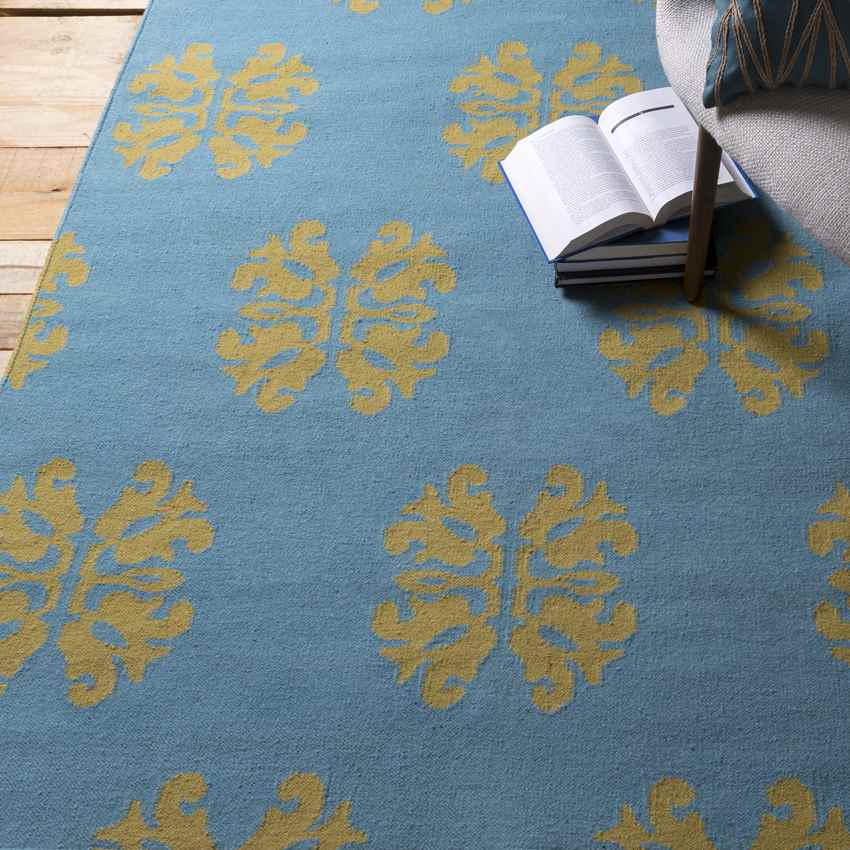 Emmonak Global Teal Area Rug