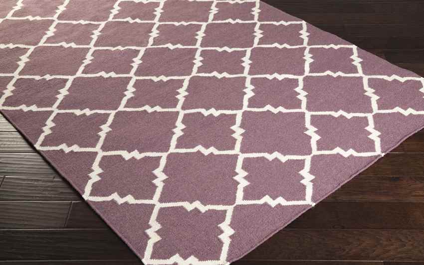 Selwerd Modern Eggplant/White Area Rug