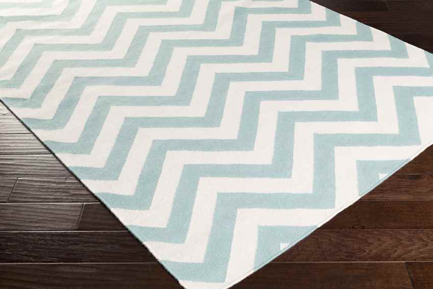 Escondido Modern Teal/White Area Rug