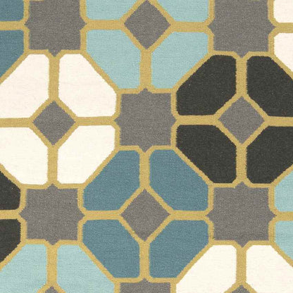 Estero Modern Green/White/Black Area Rug