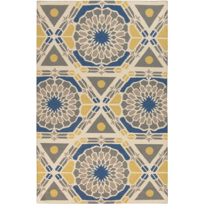 Ethelsville Global Blue/Brown/Beige Area Rug