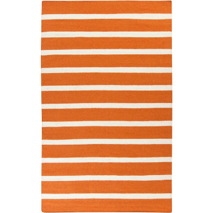 Eva Modern Burnt Orange White Area Rug