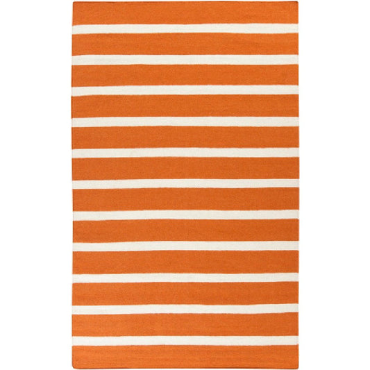 Eva Modern Burnt Orange White Area Rug