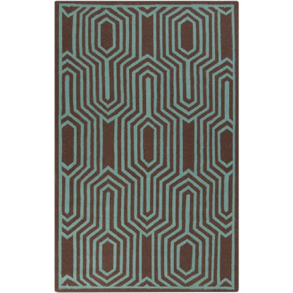 Fairfield Modern Blue/Brown Area Rug