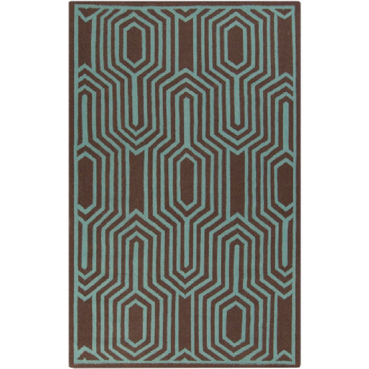 Fairfield Modern Blue/Brown Area Rug