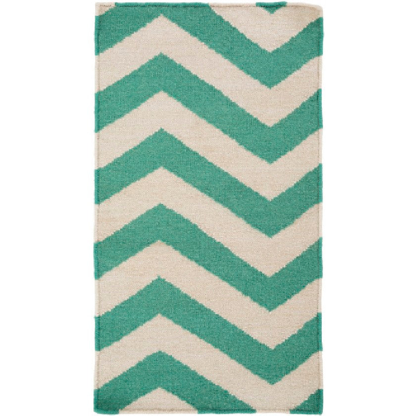 Emelle Modern Juniper/Antique White Area Rug