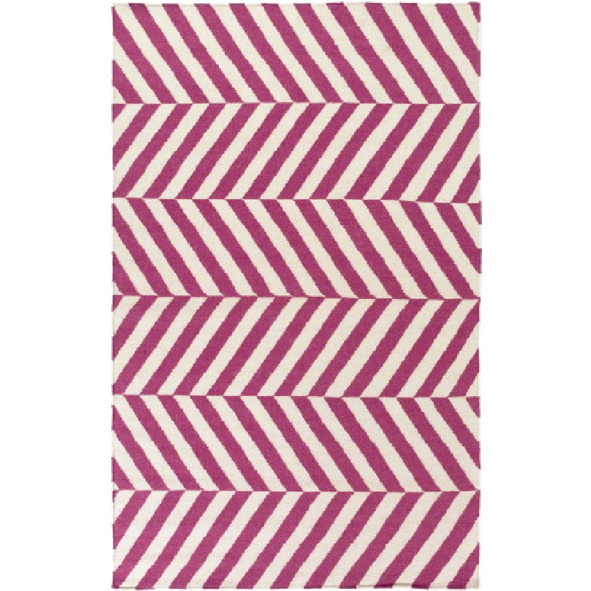 Faunsdale Modern Magenta/Ivory Area Rug