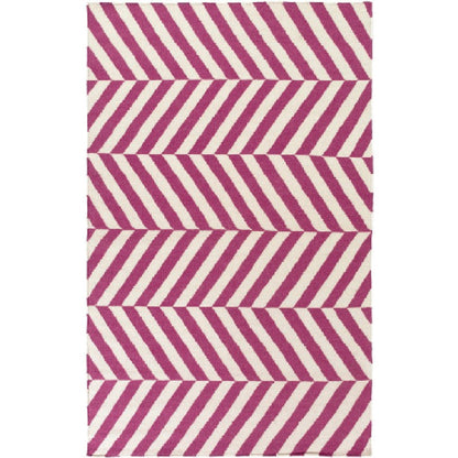 Faunsdale Modern Magenta/Ivory Area Rug