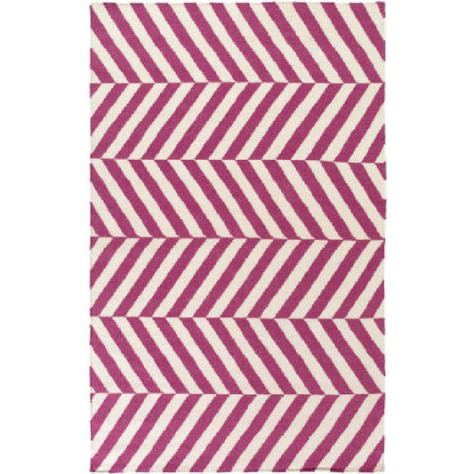 Faunsdale Modern Magenta/Ivory Area Rug