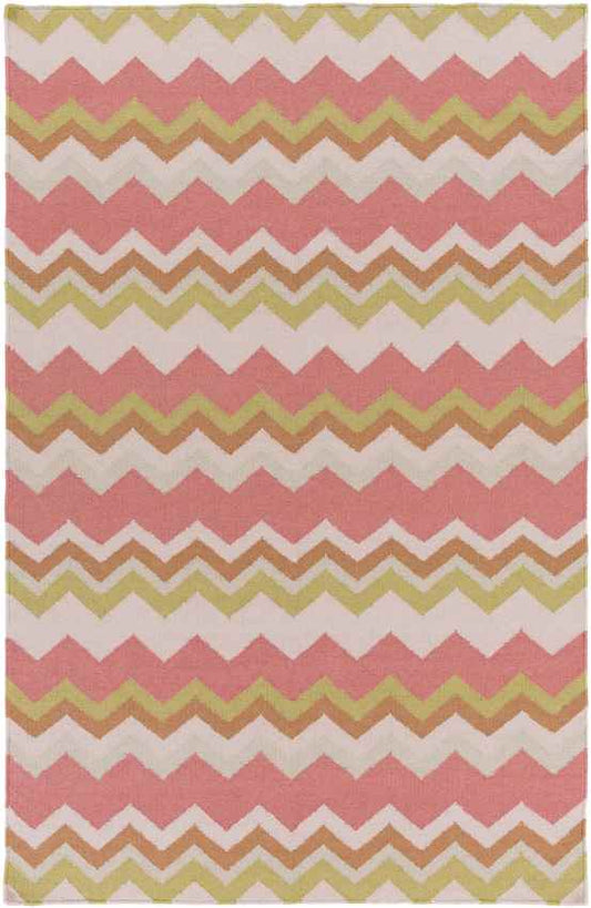Weende Modern Pink/Green Area Rug