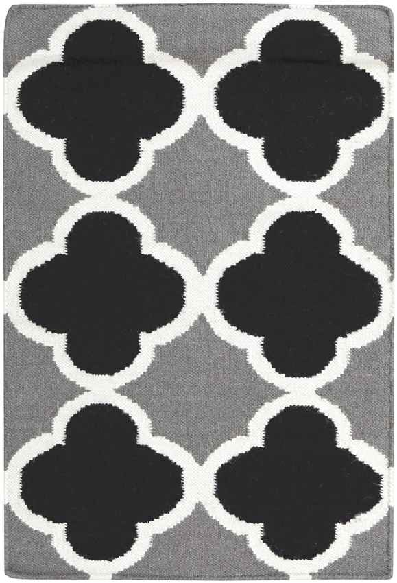 Eureka Modern Jet Black/Gray Area Rug