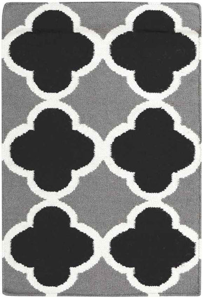 Eureka Modern Jet Black/Gray Area Rug
