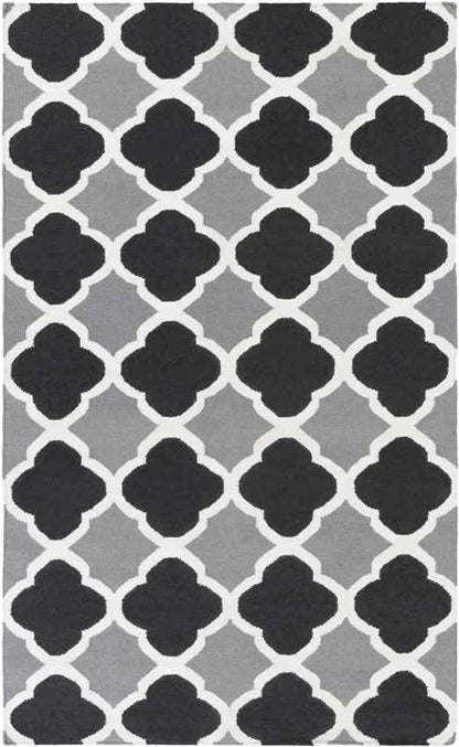 Eureka Modern Jet Black/Gray Area Rug
