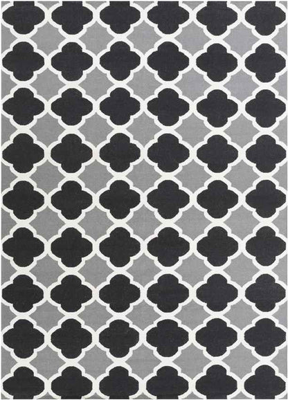 Eureka Modern Jet Black/Gray Area Rug