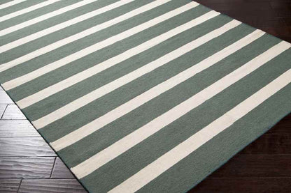 Fenwick Modern White/Peacock Green Area Rug