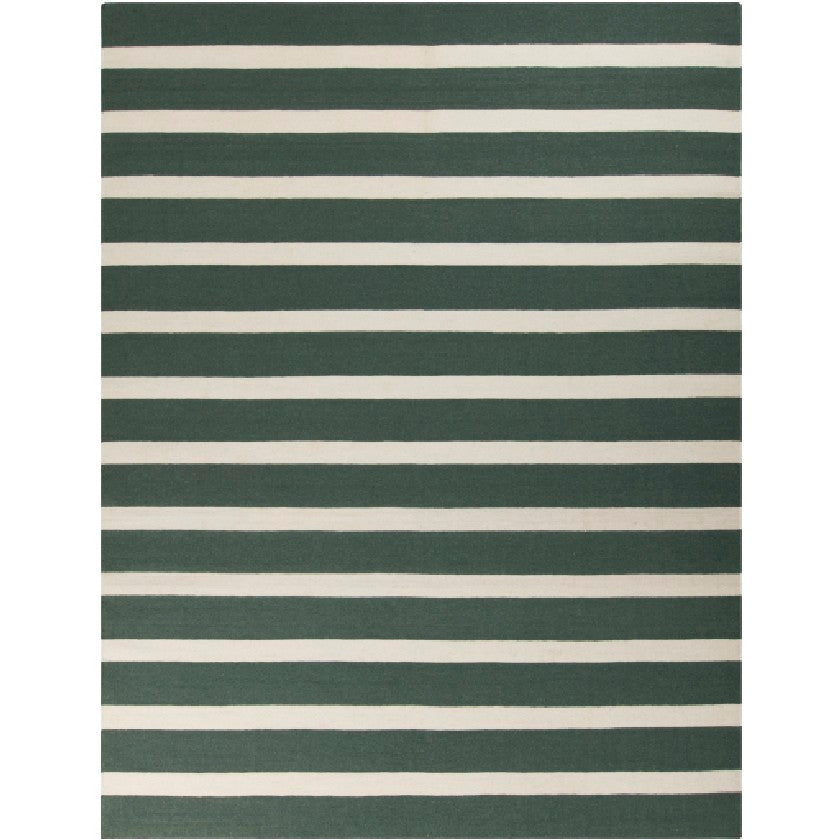 Fenwick Modern White/Peacock Green Area Rug