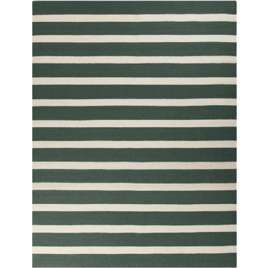 Fenwick Modern White/Peacock Green Area Rug