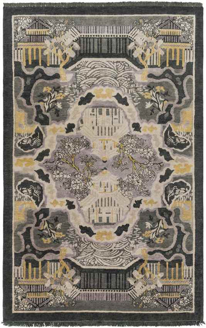 Foley Traditional Dark Green/Tan Area Rug