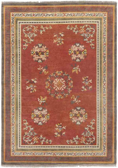 Folkston Traditional Rust/Charcoal Area Rug
