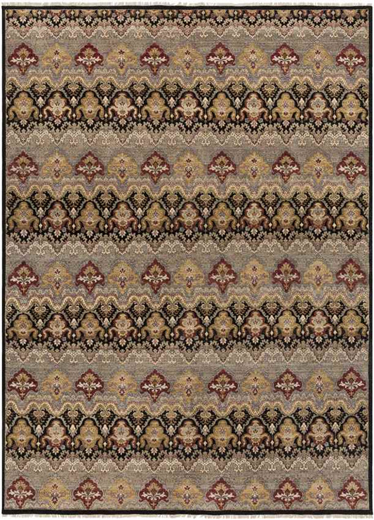 Sigourney Traditional Black/Tan Area Rug