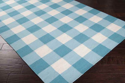 Gilbert Modern White / Aqua Area Rug