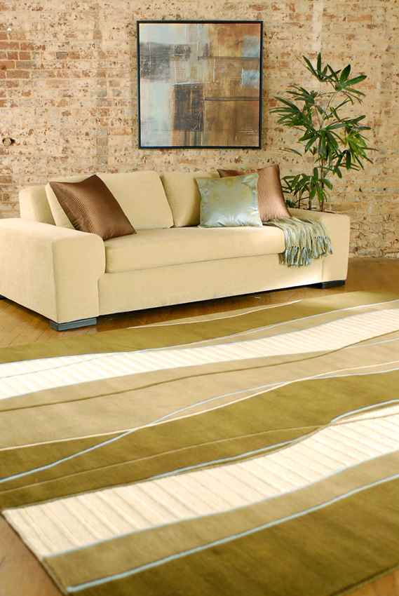 Harrell Modern Cream/Brown Area Rug