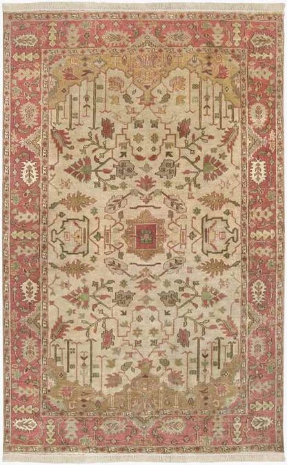 Hindsville Traditional Camel/Dark Red Area Rug