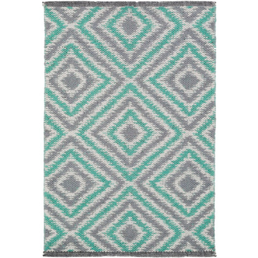 Holyoke Modern Ivory/Emerald Area Rug
