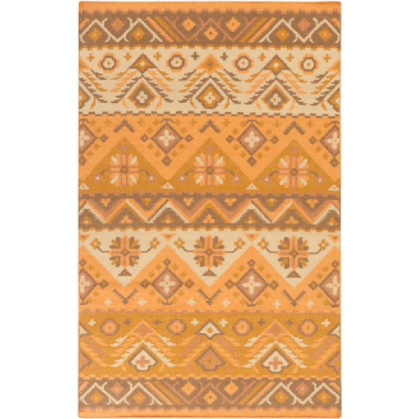 Claudette Rustic Bright Orange Area Rug
