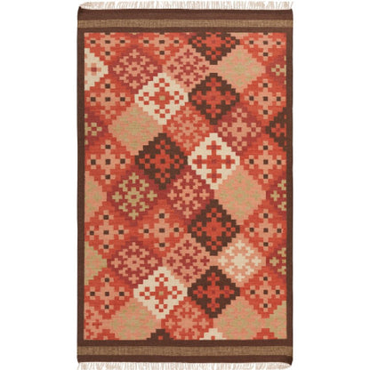 Hughson Global Orange/Brown Area Rug