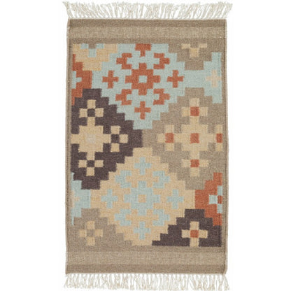 Hughson Global Blue/Beige/Brown Area Rug
