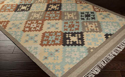Hughson Global Blue/Beige/Brown Area Rug