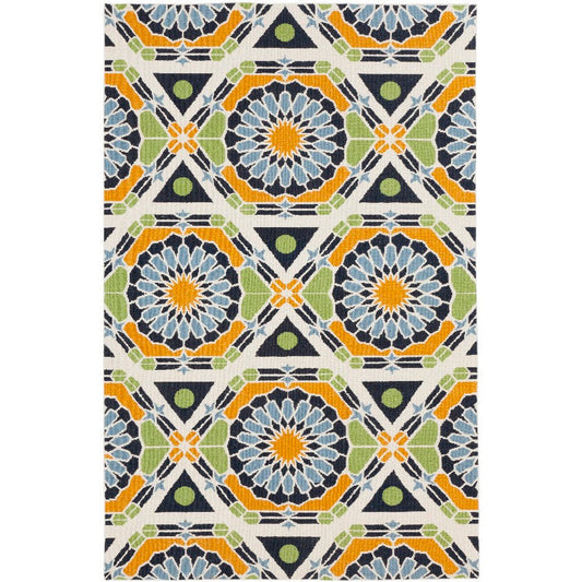 Ignacio Modern Blue/Green/Orange Area Rug