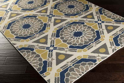 Ignacio Modern Blue/Yellow/Gray Area Rug