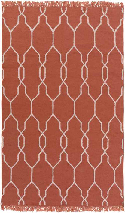 Tange Modern Burnt Orange Area Rug