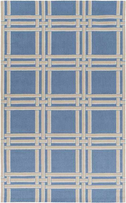 Lakeside Modern Bright Blue/Khaki Area Rug