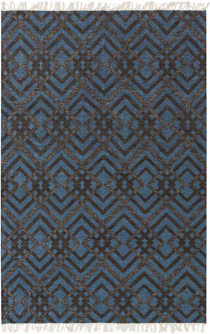 Meeker Modern Cream/Dark Blue Area Rug