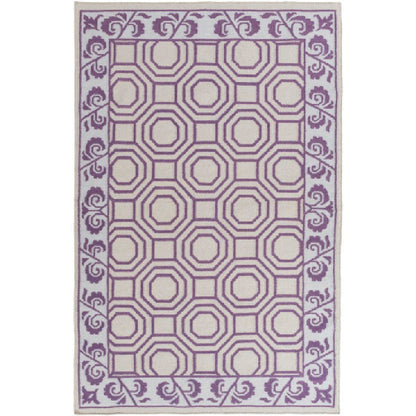 Millry Modern Dark Purple/Light Gray Area Rug