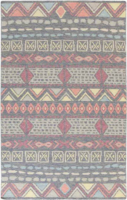 Monticello Global Gray/Red/Black Area Rug