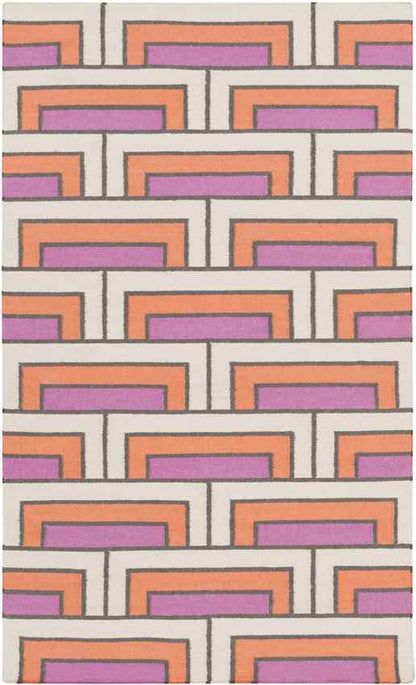 Opelika Modern Orange/Beige Area Rug