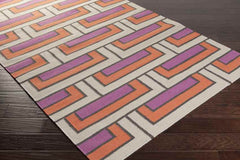 Opelika Modern Orange/Beige Area Rug