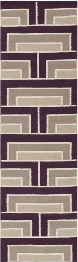 Opelika Modern Orange/Purple/Beige Area Rug
