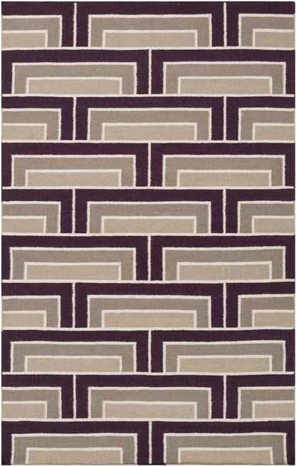 Opelika Modern Orange/Purple/Beige Area Rug