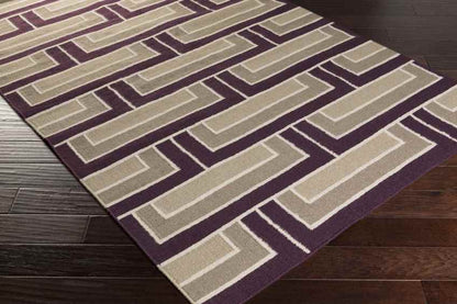 Opelika Modern Orange/Purple/Beige Area Rug