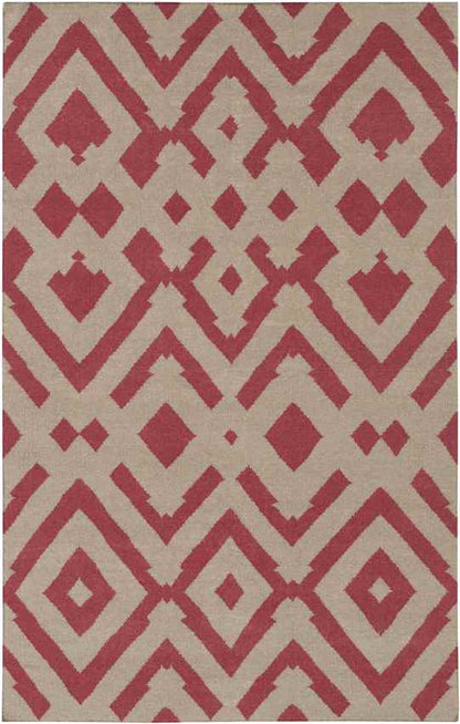 Oppelo Modern Grey/Burgundy Area Rug