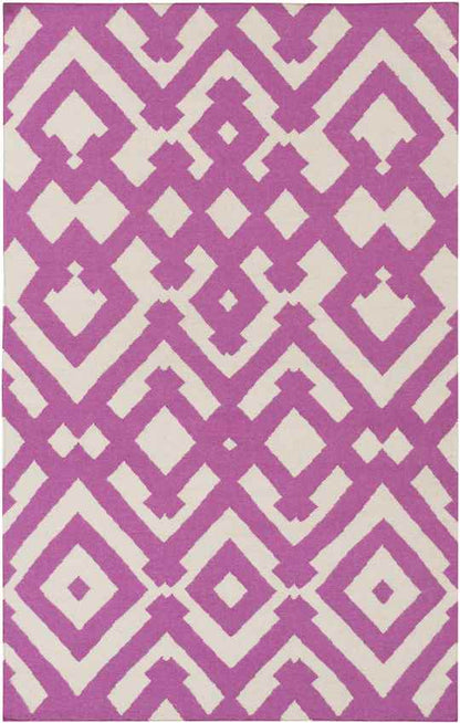 Oppelo Modern Magenta/Ivory Area Rug