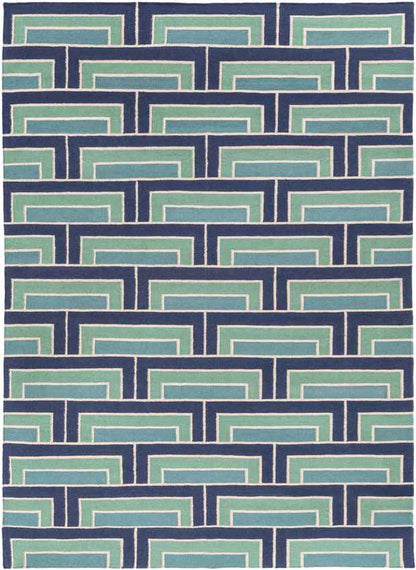 Opelika Modern Blue/Green Area Rug